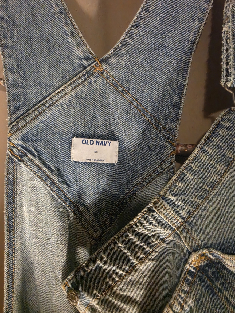 Old Navy 3X Overall Shorts - Like New With Small Custom Accents - Picture 5 of 6